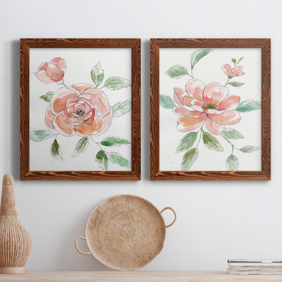 " Rose Contour " 2 - Pieces Painting Print