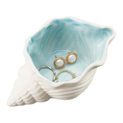 Plateau à bijoux en céramique Conch