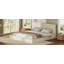 Structure de lit très grand AirFrame avec table d'appoint coulissante réglable, coussin éponge rembourré en velours côtelé de 8,7 po, assemblage facile (blanc crème)-133388862-133388863