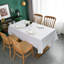 Nappe en tissu robuste avec dentelle blanche - imperméable / infroissable / résistante aux taches / à l'huile - pour la salle à manger, l'intérieur et l'extérieur, le mariage et les fêtes