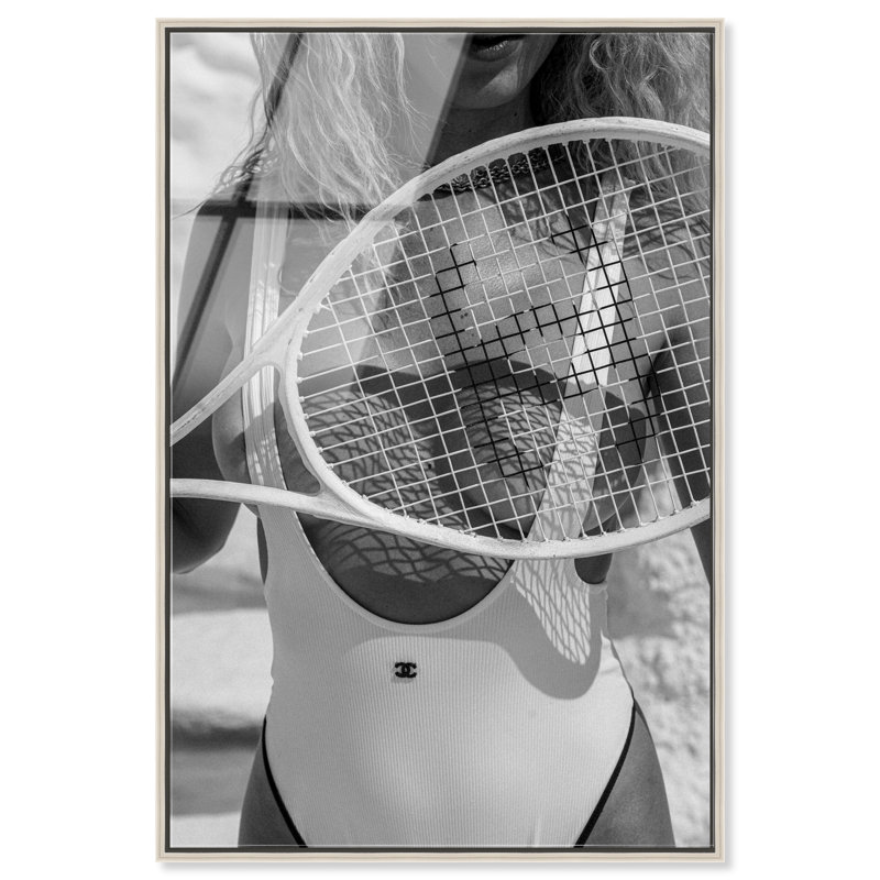 Court Couture BW Canvas Sports & Sports Teams Print by Oliver Gal, 16"H x 11"W, Silver Frame