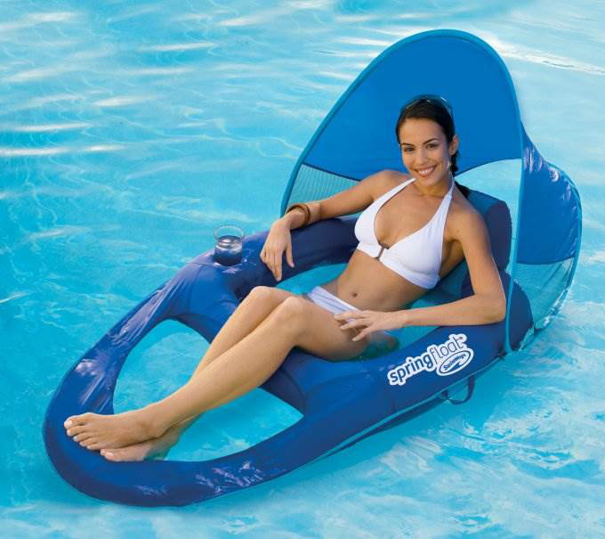 Swimways Spring Float Recliner Pool Lounge Chair