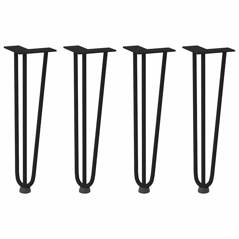 Pieds de table en épingle à cheveux 4 pièces, H 16,5 po x l 4,7 po x P 0,63 po