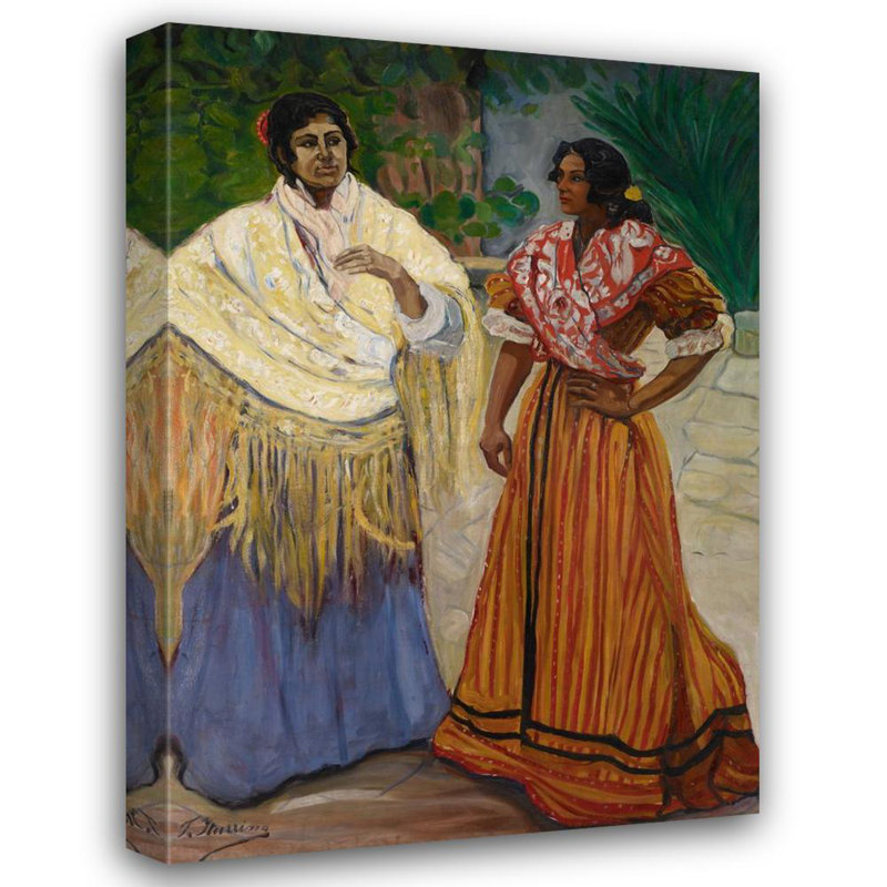 «Two Gypsies» par Francisco Iturrino - Art mural sur toile tendue avec châssis, H 18 po x l 14 po