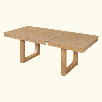 Extendable Dining Table, Farmhouse Wooden Kitchen Table With Removable Leaf, Large Expanding Table For 4-8