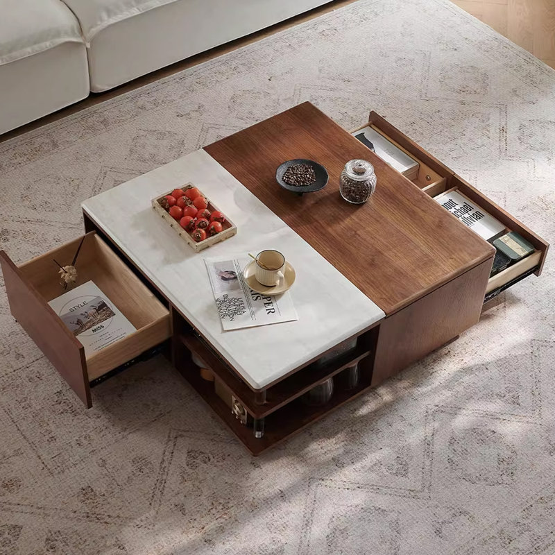 Table basse en travertin massif