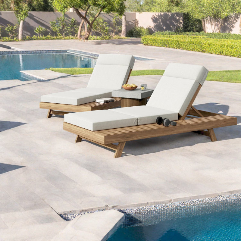 Méridiennes de patio modernes et rustiques avec design réglable en bois d'acacia