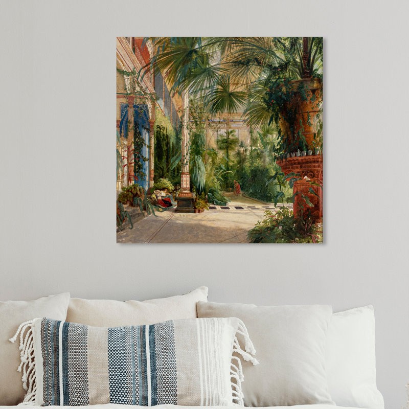 Intérieur de Palm House - Peinture, Toile tendue, H 30 po x l 30 po, No Frame