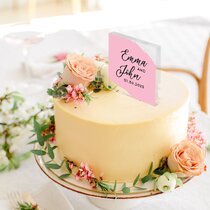 Personalized Monogram Heart Lighted Acrylic LED Wedding Cake Topper