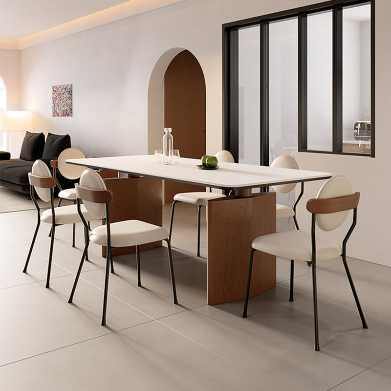 Modern fashion simple rectangular dining table set, 29.5"H x 55.1"L x 31.5"W