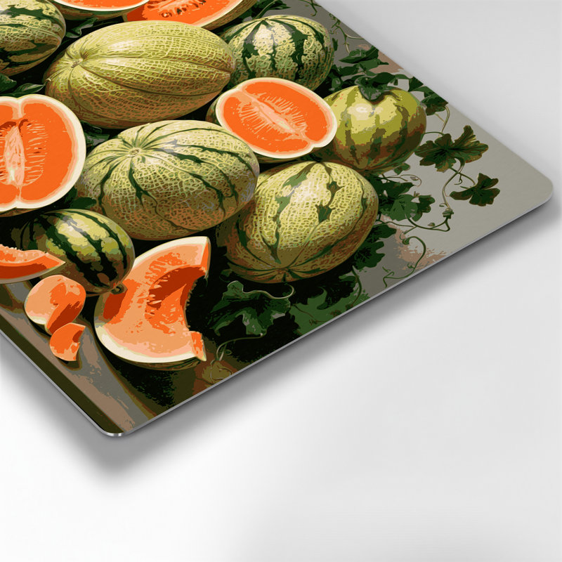 «Fruit Charentais Melon», art mural en métal, H 11 po x l 14 po