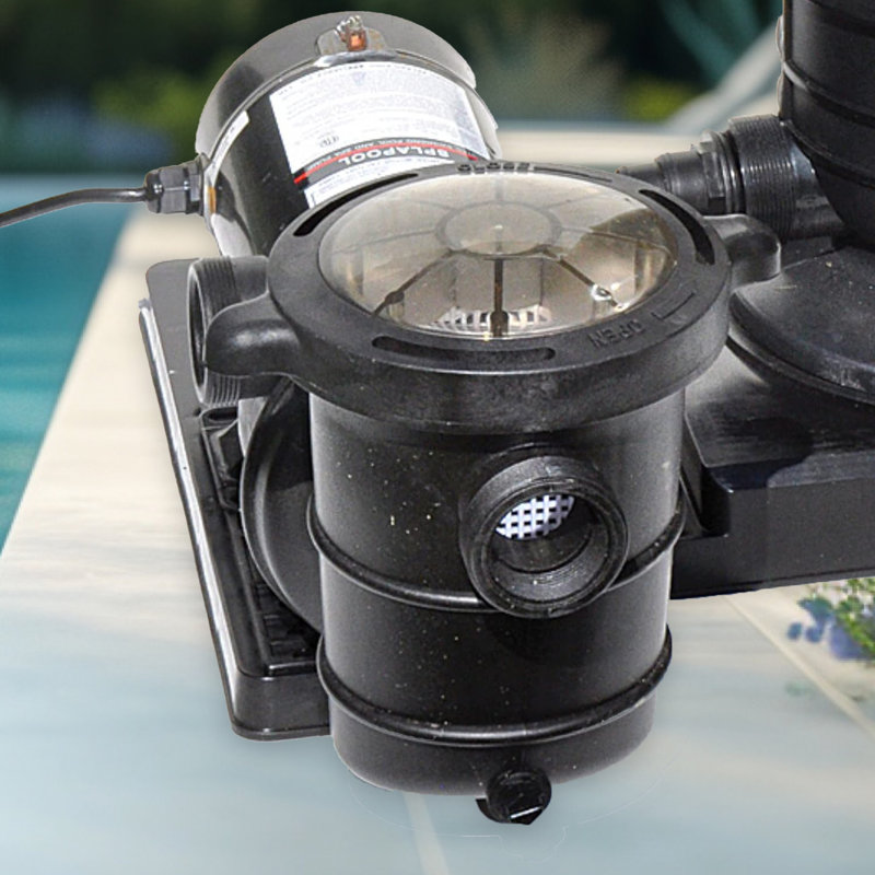 Black Thermoplastic 1.5 HP 2-Speed Horizontal Discharge Pool Pump