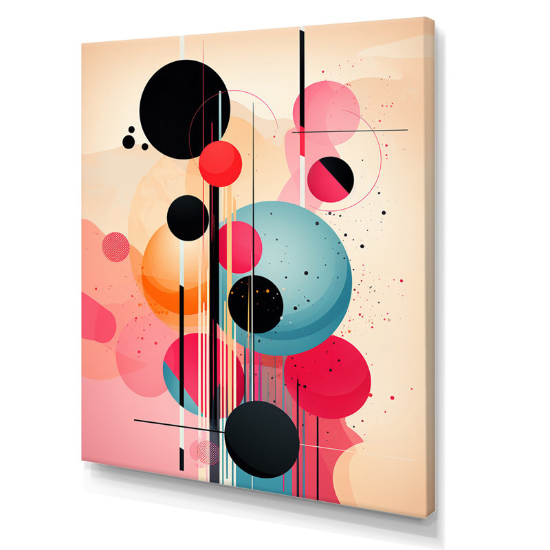 Impression sur toile géométrique rétro Serendipity, Toile tendue, H 40 po x l 30 po x P 1,5 po
