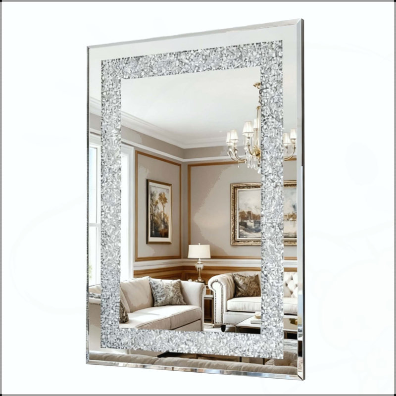Grand miroir suspendu en cristal Crystal Diamond