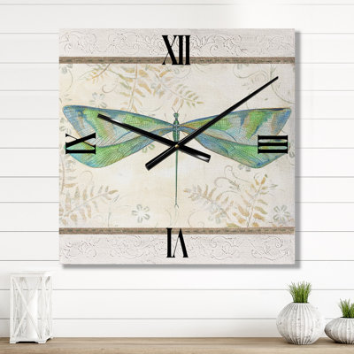 Horloge murale 3 panneaux Summer Dragonfly