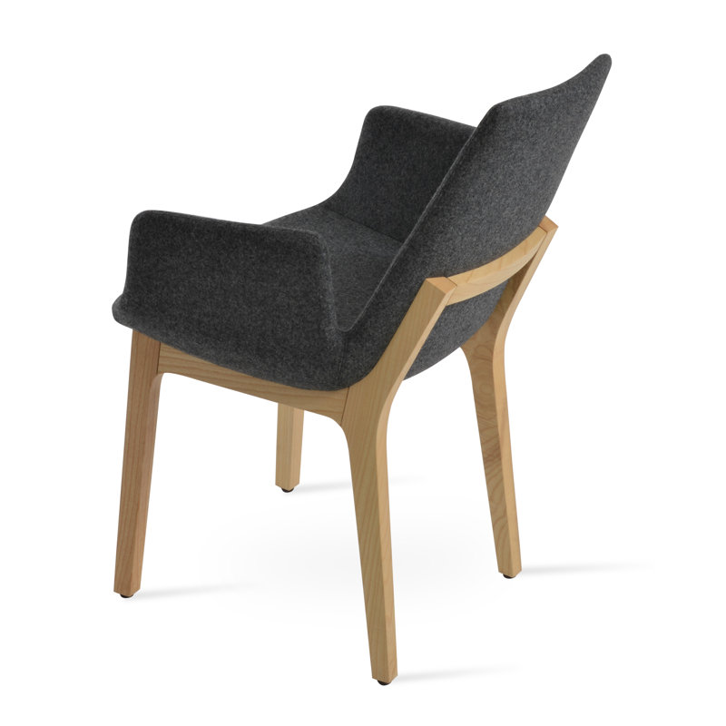 Fauteuil Eiffel en bois de frêne naturel, Gris foncé