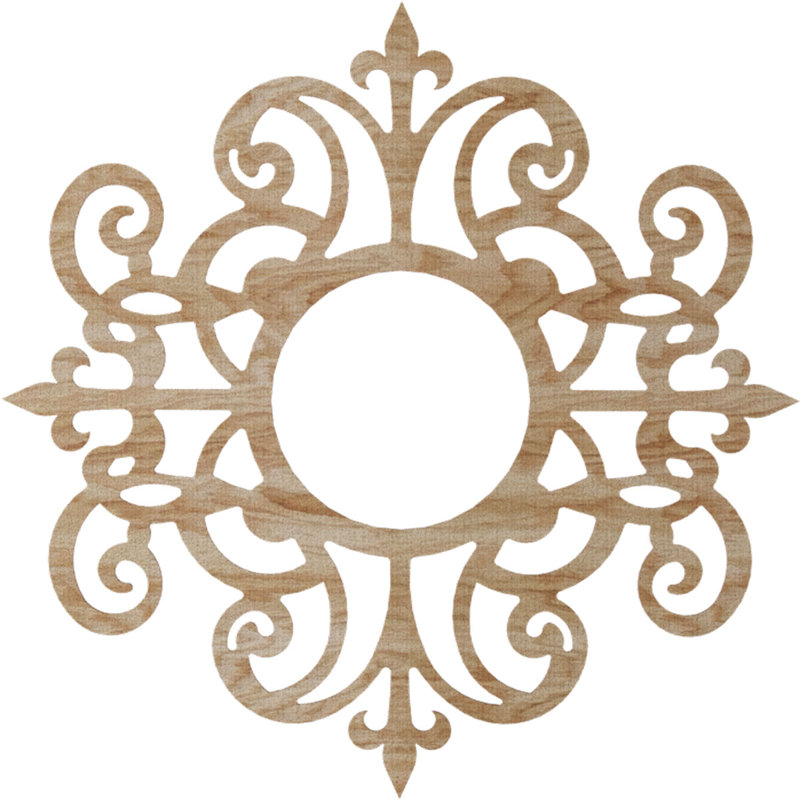 Médaillon de plafond en bois Dijon, Chêne rouge, H 40 po x l 40 po x P 0,25 po