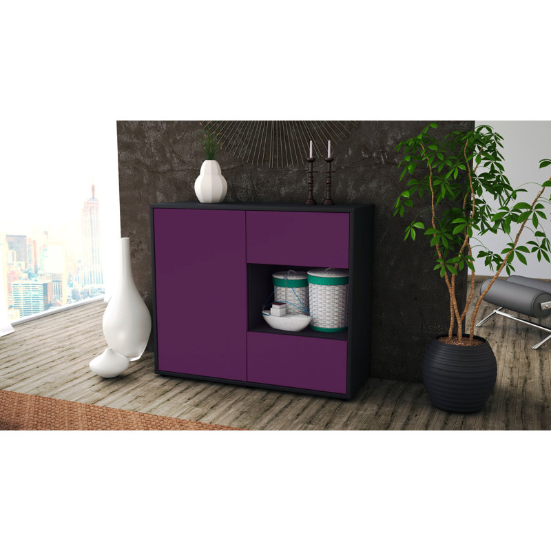 Quebec 92cm Sideboard, Anthracite/Purple
