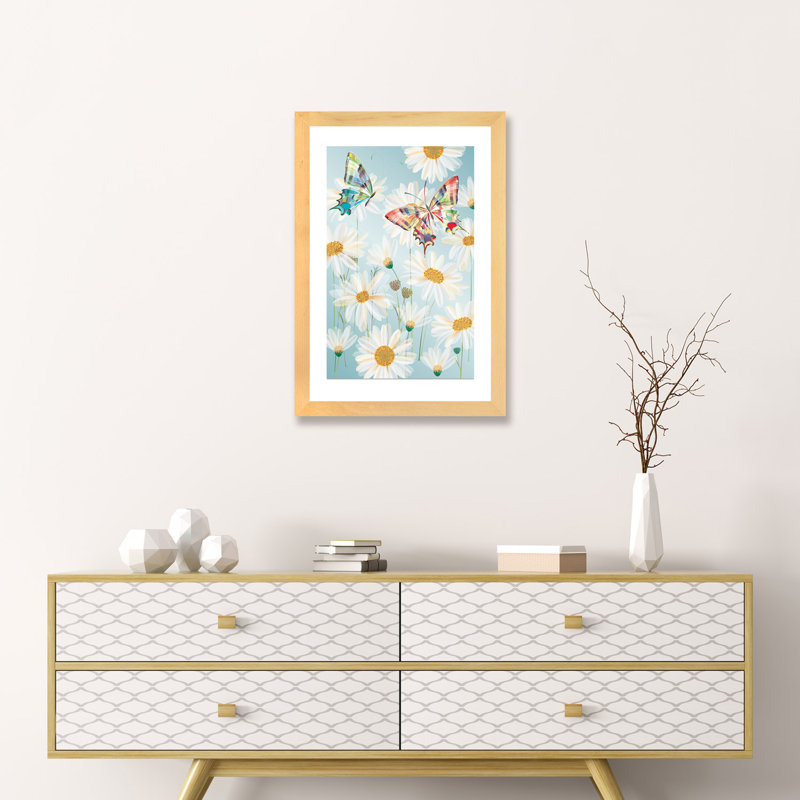 «Luminescent Love» par Turnowsky - impression d'art graphique, Cadre papier naturel, H 24 po x l 16 po x P 1 po