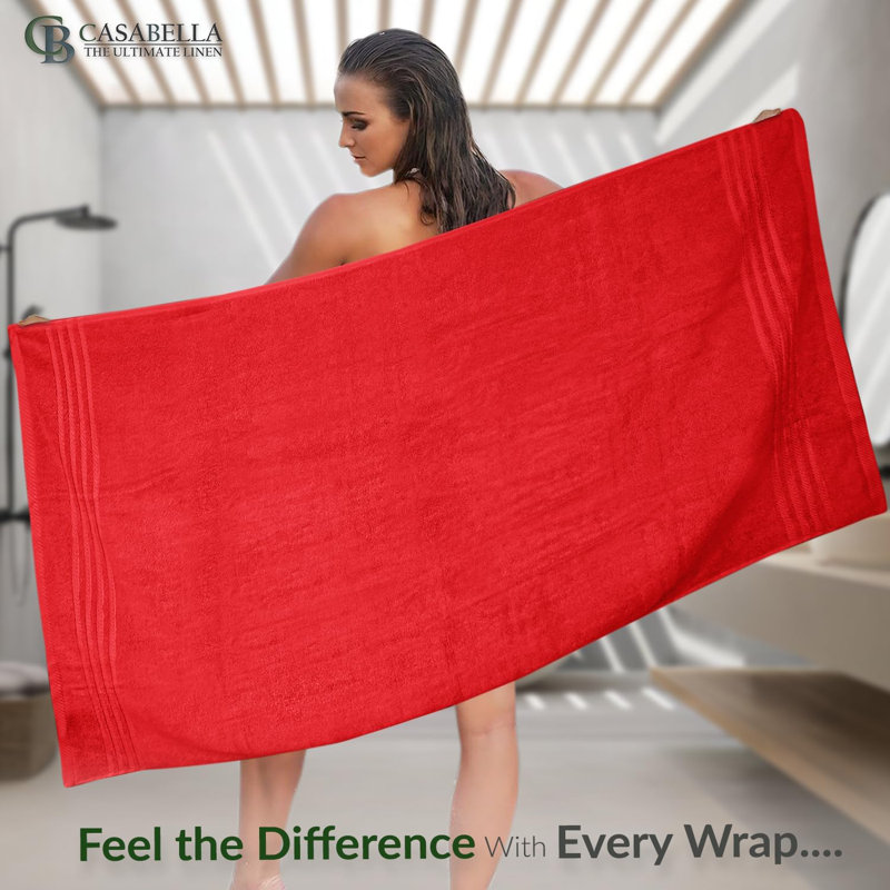 3Pk Zero Twist Large Bath sheet 80x140, Red