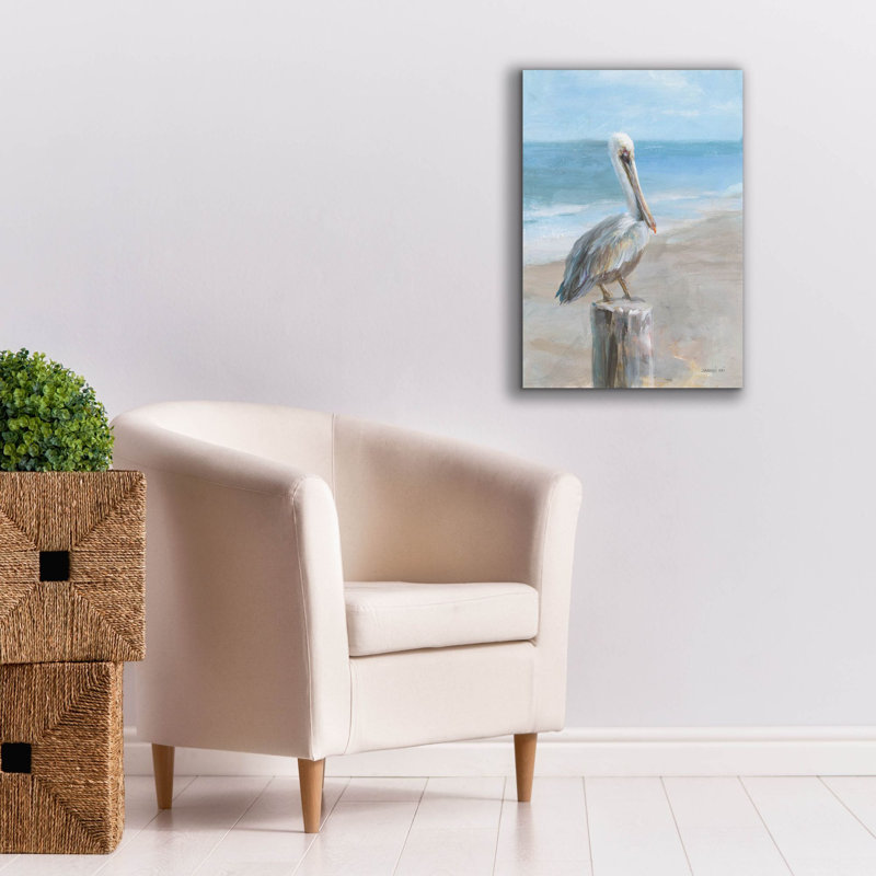  «Pelican By The Sea» par Danhui Nai, art mural sur toile, H 26 po x l 18 po