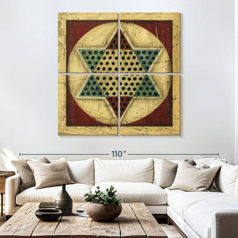 Senne Small Antique Chinese Checkers, 74" H x 74" W
