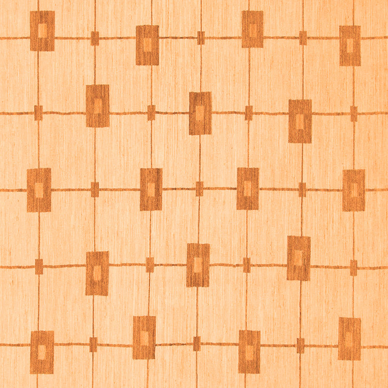 Tapis orange abstraits 1431, Carré 7 pi