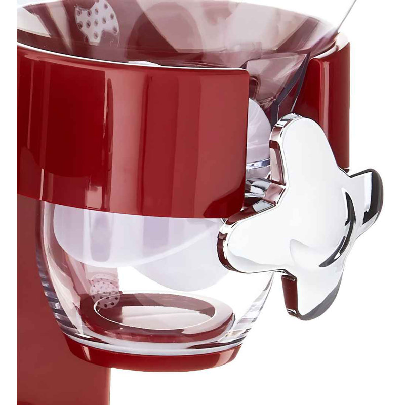 Red and Clear Double Dry Food Dispenser with Portion Control