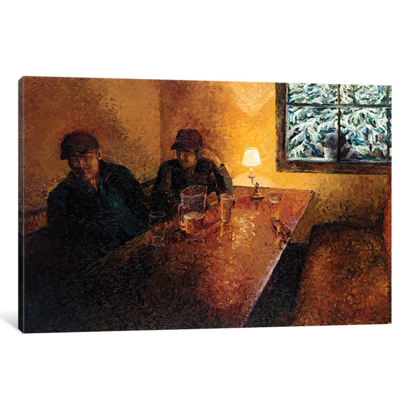 " The Snorting Elk Pub " by Iris Scott, 18" H x 26" W x 1.5" D, Wrapped Canvas, No Mat