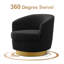 Fauteuil demi-tonneau pivotant en velours Janien-797537520