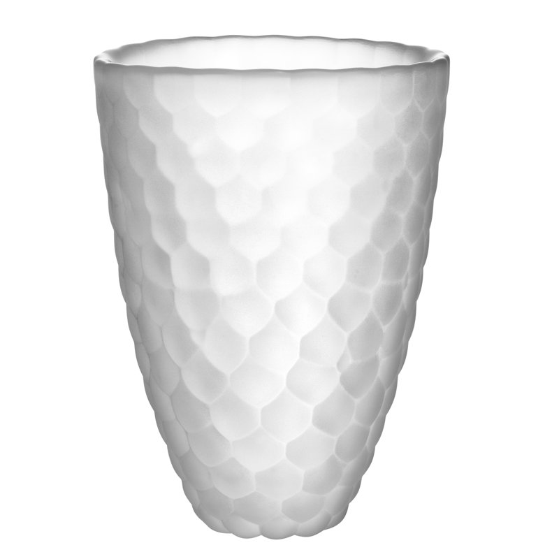 Raspberry Crystal Table Vase, 6.3" H x 4.8" W x 4.8" D, Clear