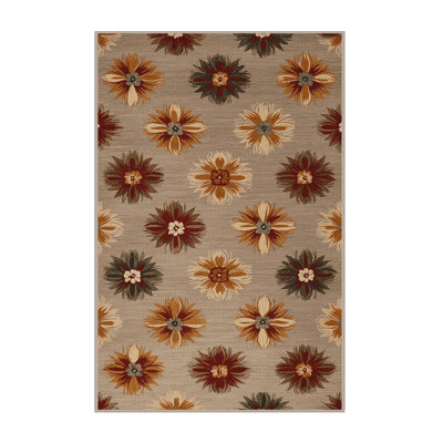 Washable Crown Flowers Hawaiian Area Rug