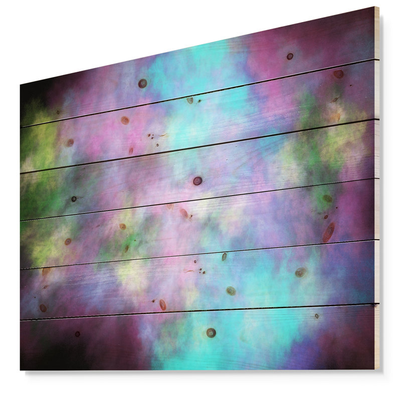 « perfect blue purple starry sky », peinture Clothilda, H 15 po x l 20 po x P 1 po, Bois