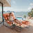 Patio Outdoor Lounge Chair With Ottoman, Oversized Comfy Sling Recliner Chair, Support 500lbs With Extra Thick Puffy Cushion, Modern Outside Furniture For Backyard, Garden, Porch, Poolside-757101940