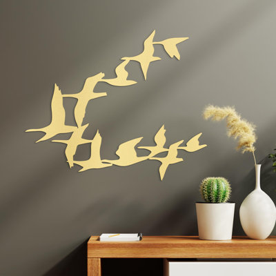 Flying Geese Metal Wall Art, Flock of Birds Wall Decor, Nature Inspired Home Art, Minimalist Living Room Hanging, Modern Wildlife Silhouette