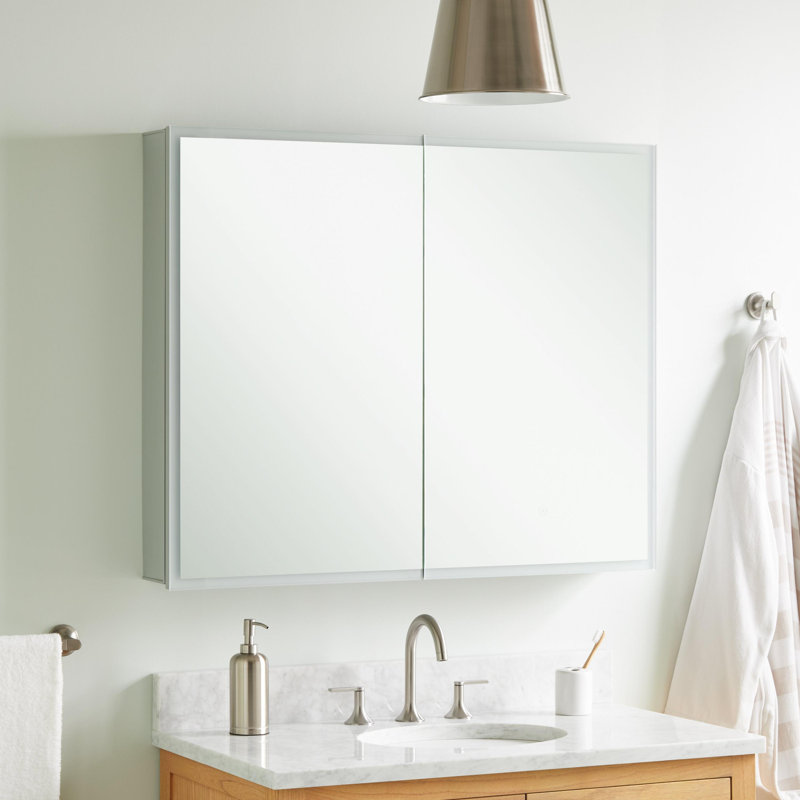 Tiverton 39" x 31-7/8" Lighted 2 Door Medicine Cabinet with Adjustable Color Temperature