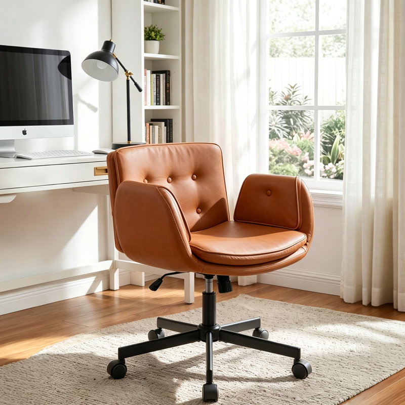 Brayden Studio Criss Cross Chair, 40 cm H, Brown