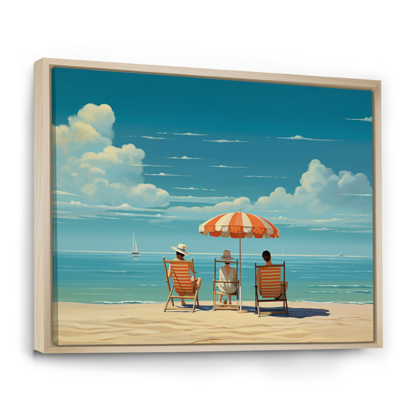 Phan sur toile, H 30 po x l 40 po, Cadre naturel flottant