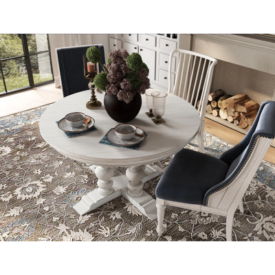 6-Person Round Solid Wood Dining Table