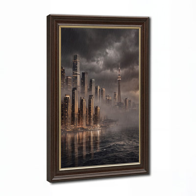 «Rainy Toronto Skyline Reflections», art mural