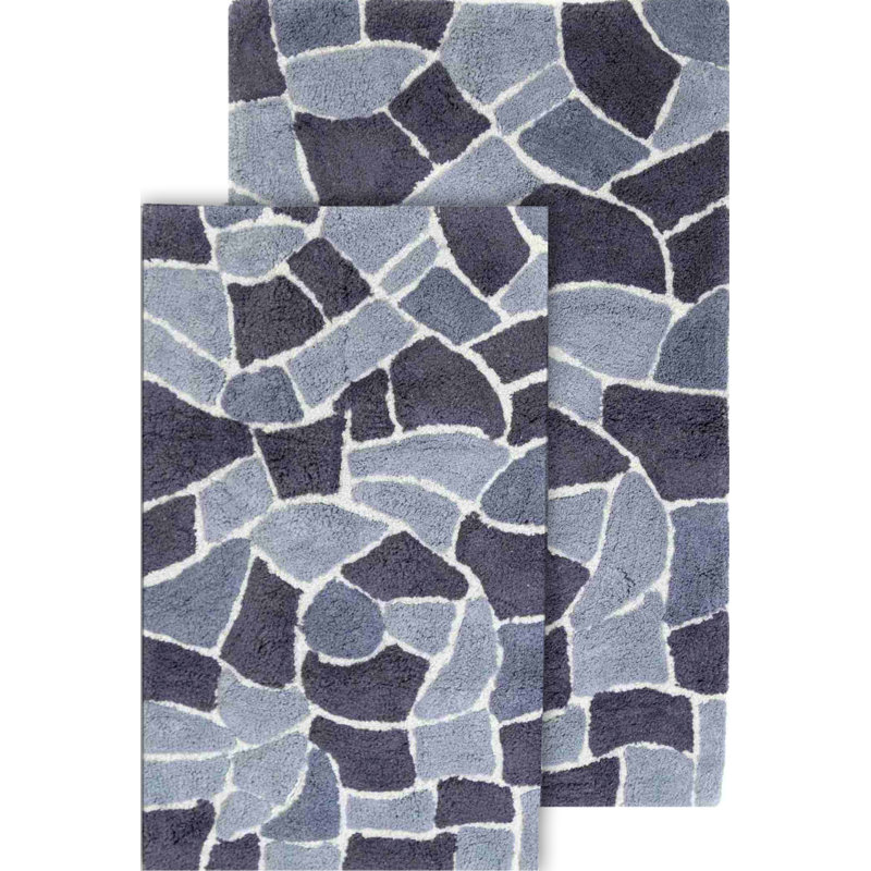 Ensemble de tapis de bain Baring Boulder, Bleu argenté