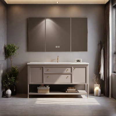 French light luxury retro bathroom cabinet