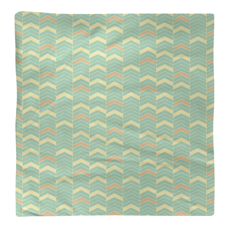 Stephenie Cotton Chevron Square Napkin, Green Orange Yellow, 0.1" H x 22" W x 22" D, Poly Twill