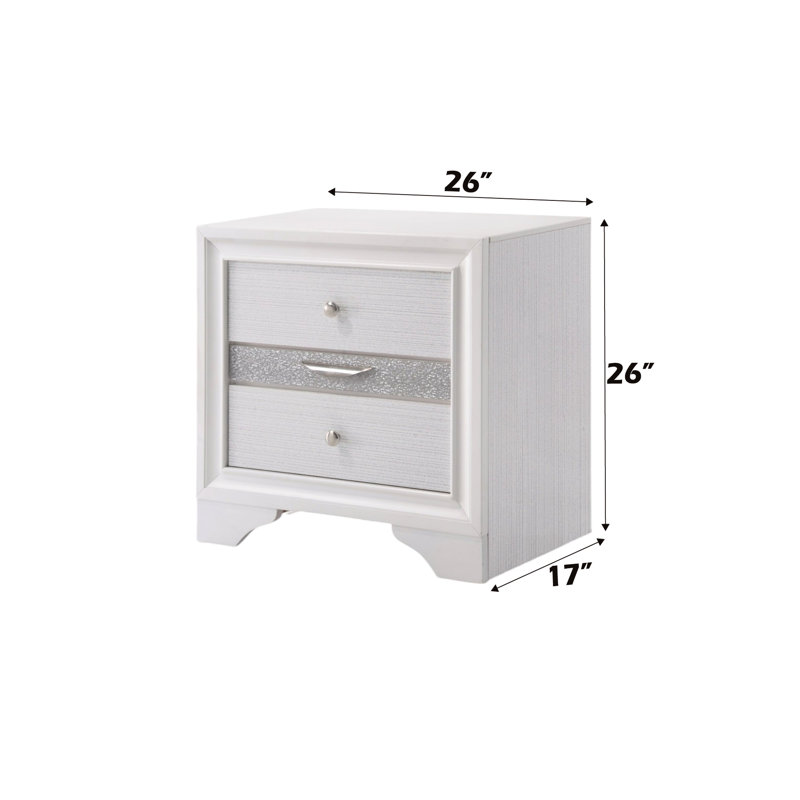 Table de chevet blanche avec compartiments fonctionnels et style - Design compact, élégant et élégant pour une sensation luxueuse