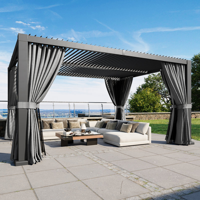  Pergola à persiennes en aluminium l 16 pi x P 12 pi, H 89 po x l 189 po x P 139 po