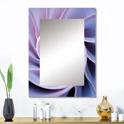 Lavande Sea Sheel Infinity Sprial - miroir décoratif Nautilus, miroir mural mauve, impression d'art en métal