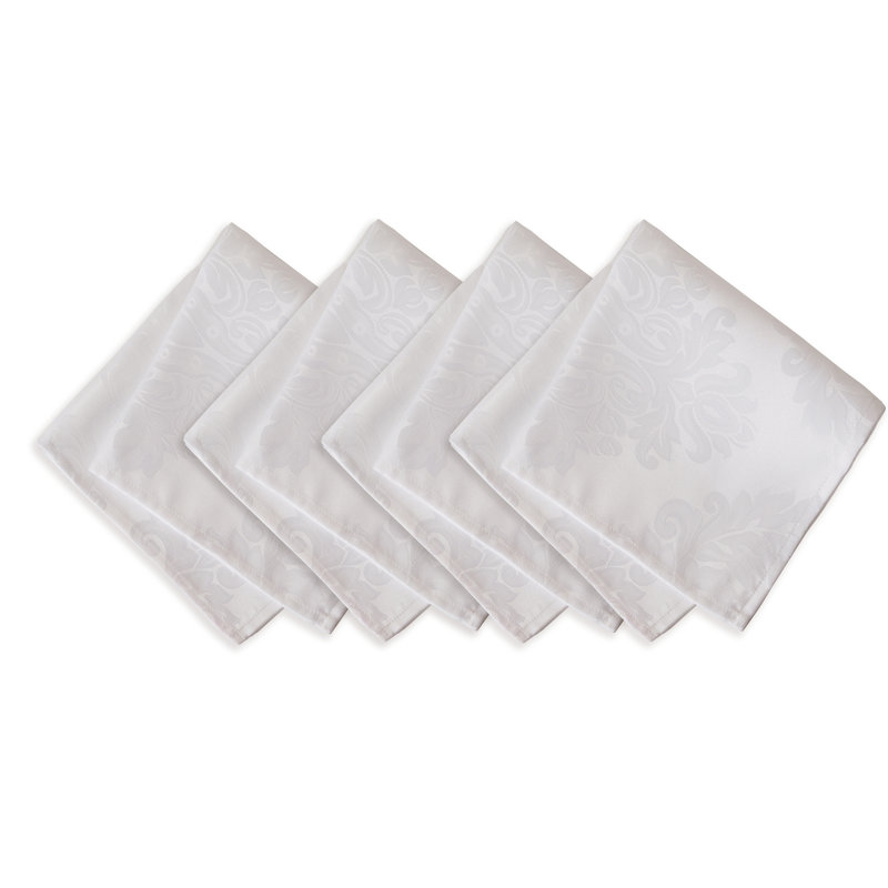 Serviette carrée 100% polyester Burchfield, Blanc