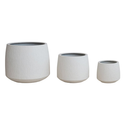 Grooved Round Eco Stone Planters