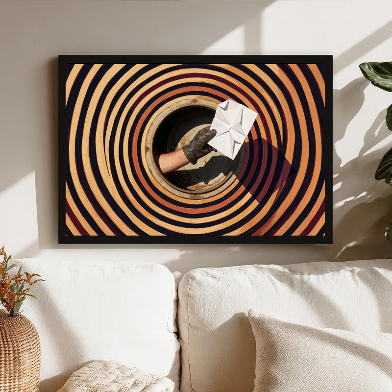 Art mural sur toile orange et noir, H 24 po x l 36 po