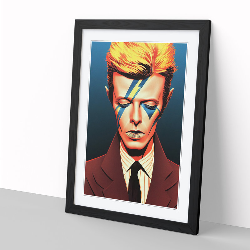 Kiskimere David Bowie Portrait Vol.2 - Picture Frame Print, Black, 64cm H x 46cm W x 2cm D